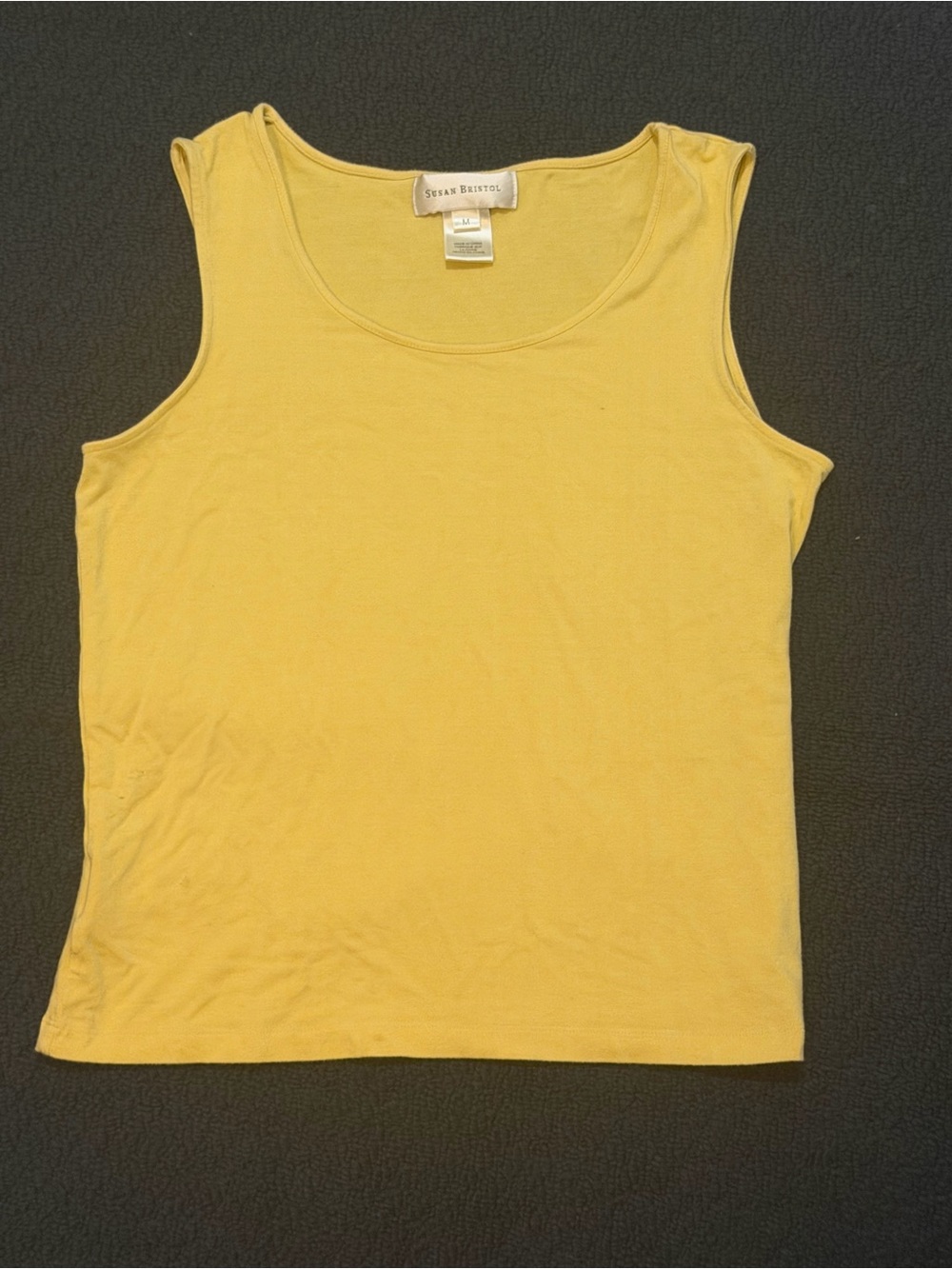 Susan Bristol Yellow Sleeveless Tank Top Women’s Medium Casual Basic Summer